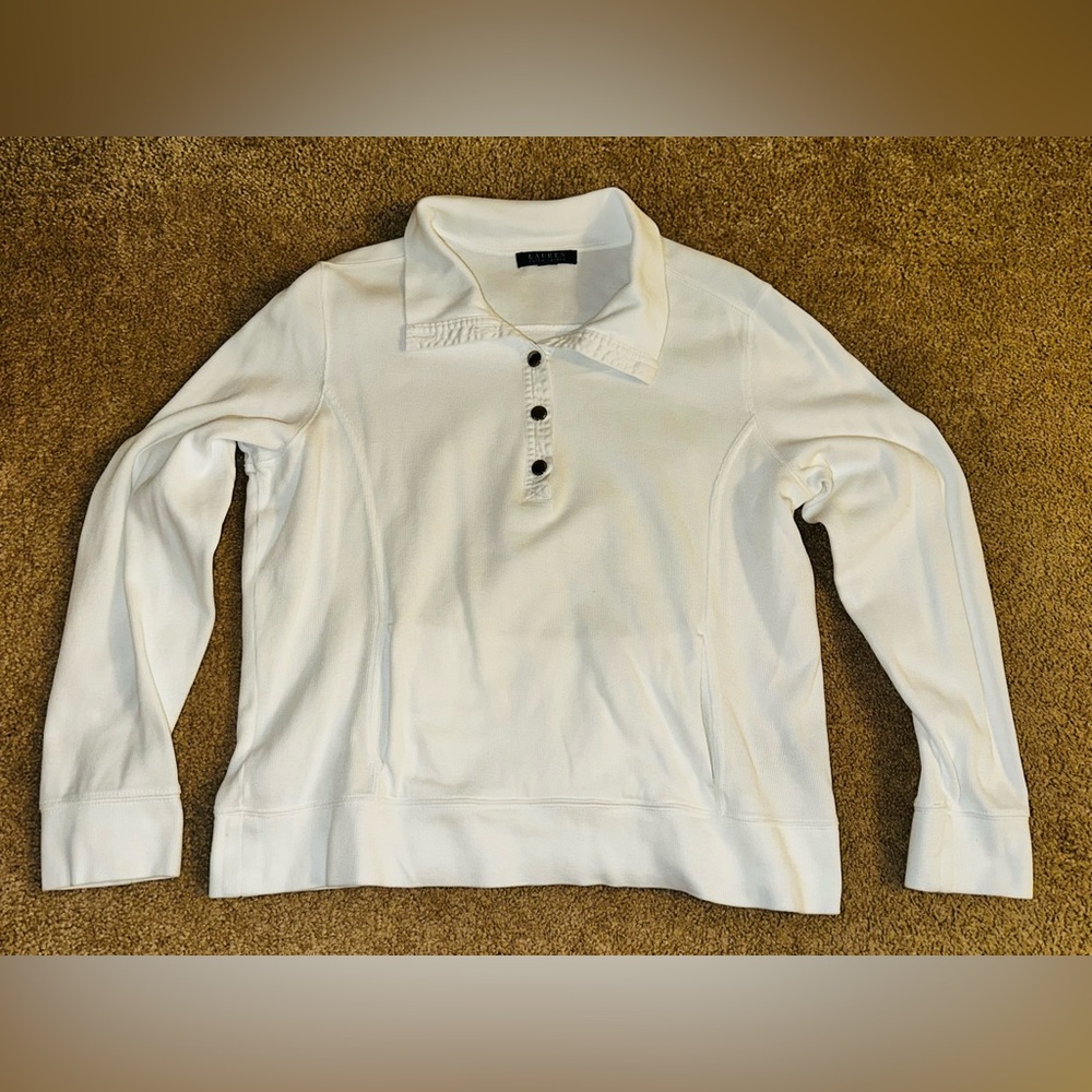 Lauren Ralph Lauren White Long Sleeve Polo Top – Women’s